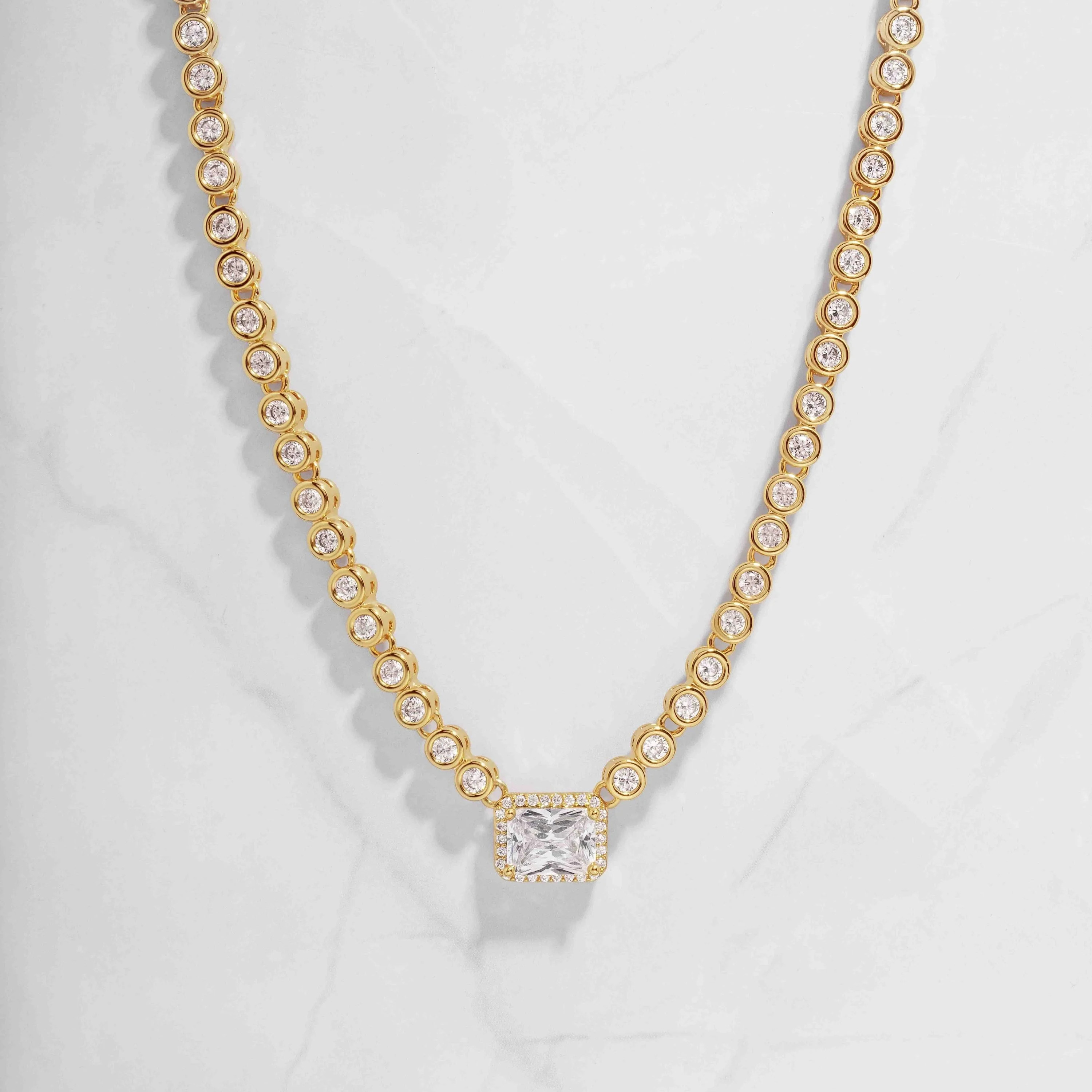 Diamond Baguette Tennis Necklace | Sami Jewels | Sami Jewels
