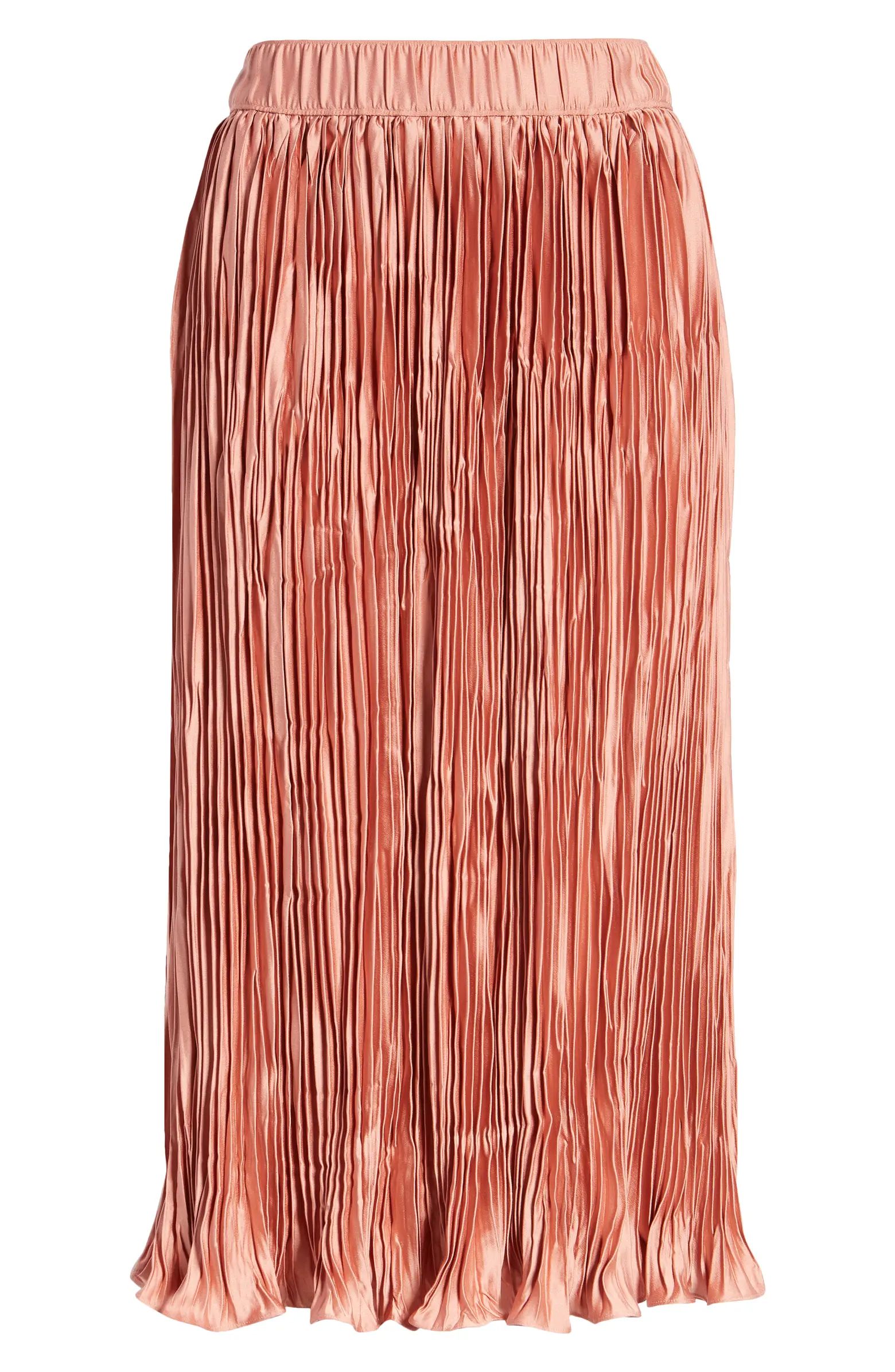 Crinkle Texture Midi Skirt | Nordstrom