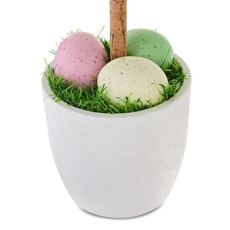 Faux Grass Running Bunny Topiary, Green, 18", Easter by Way To Celebrate | Walmart (US)