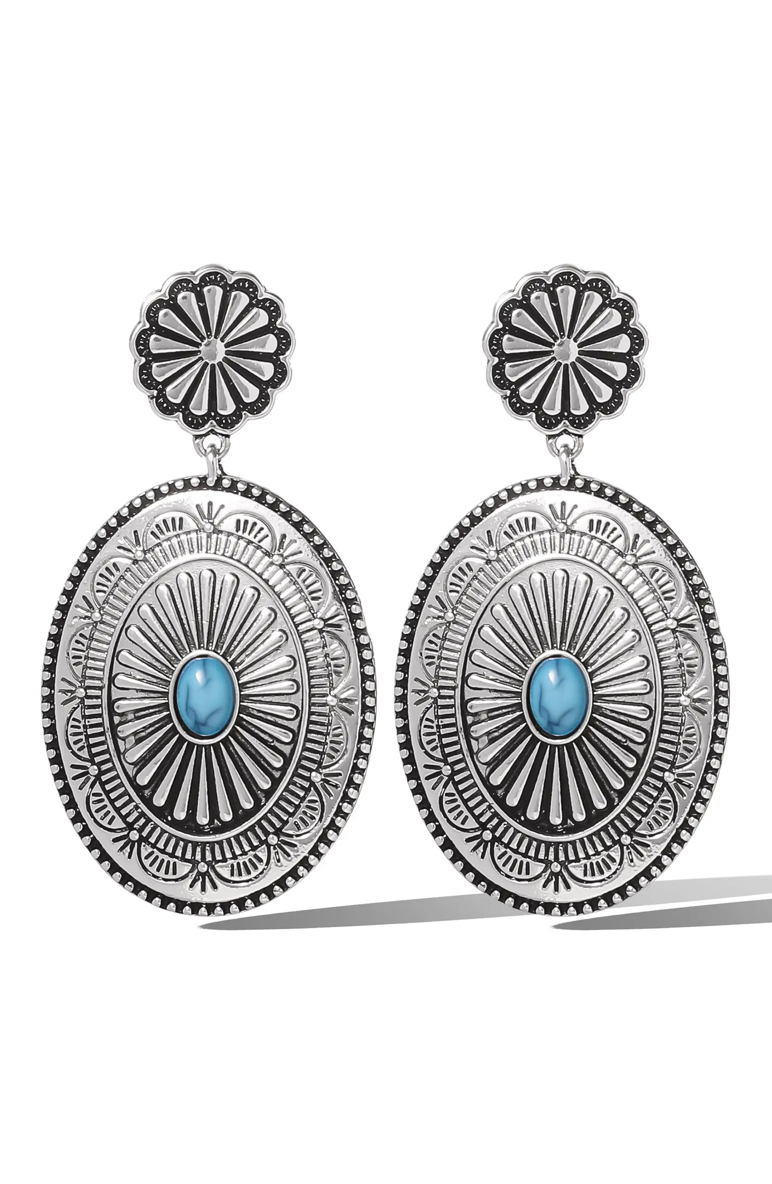 Jessica Simpson Western Round Concho Drop Earrings | Nordstrom | Nordstrom