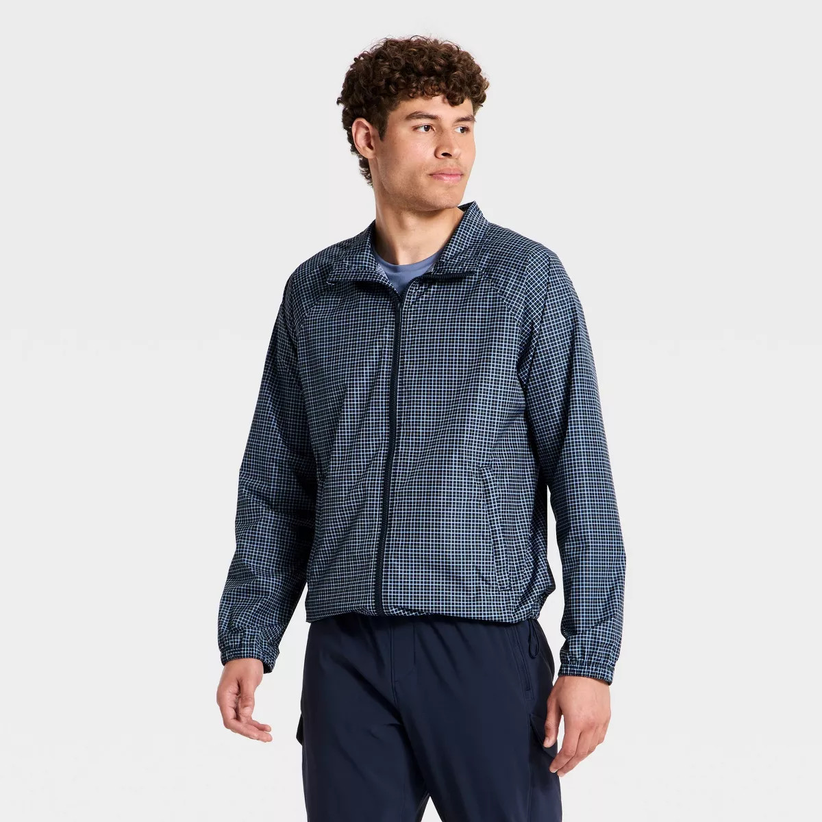Men's Windbreaker Jacket - All in Motion\u2122 Blue L | Target