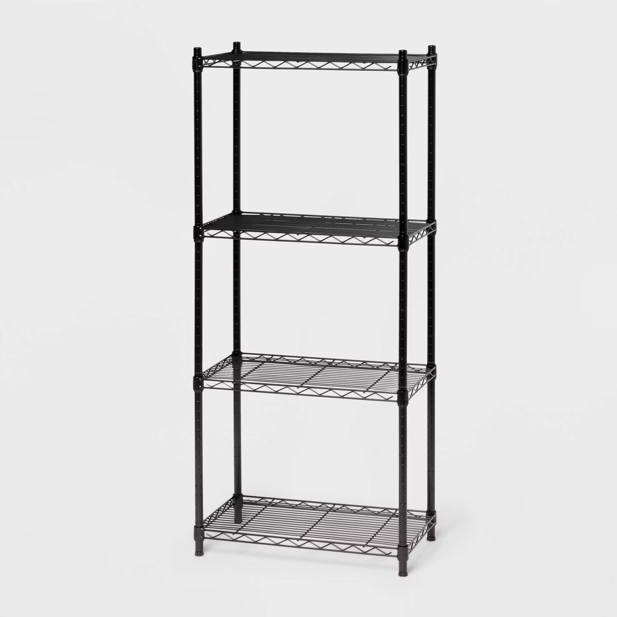 4 Tier Wire Shelving Black - Brightroom™: Steel Utility Storage, Adjustable Feet & Shelves, 350... | Target