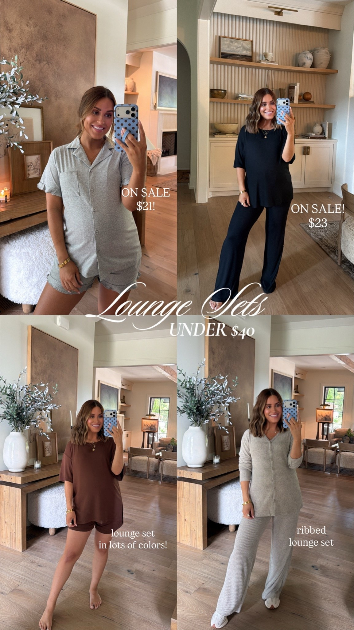 Recent lounge sets I ordered from Amazon— I purchased several sets to have for postpartum days, when you want something comfy, but also a little more put together instead of pajamas! Also love all of these looks for comfy travel outfits, school pickup, lounging this fall/winter, etc! I’m wearing a small in every set.

#LTKSaleAlert #LTKBump #LTKmomlife