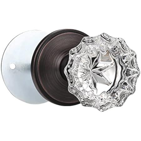 KNOBWELL 1 Pack Single Sided Crystal Individual Dummy Door Knob, Classic Rosette Faceted Crystal Doo | Amazon (US)