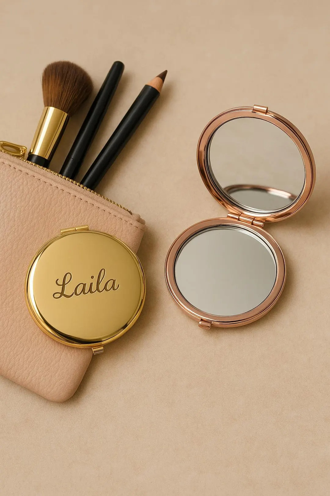 Personalized Compact Mirror with Birth Flower, Bridesmaid Proposal, Engraved Pocket Mirror, Birth... | Etsy (US)