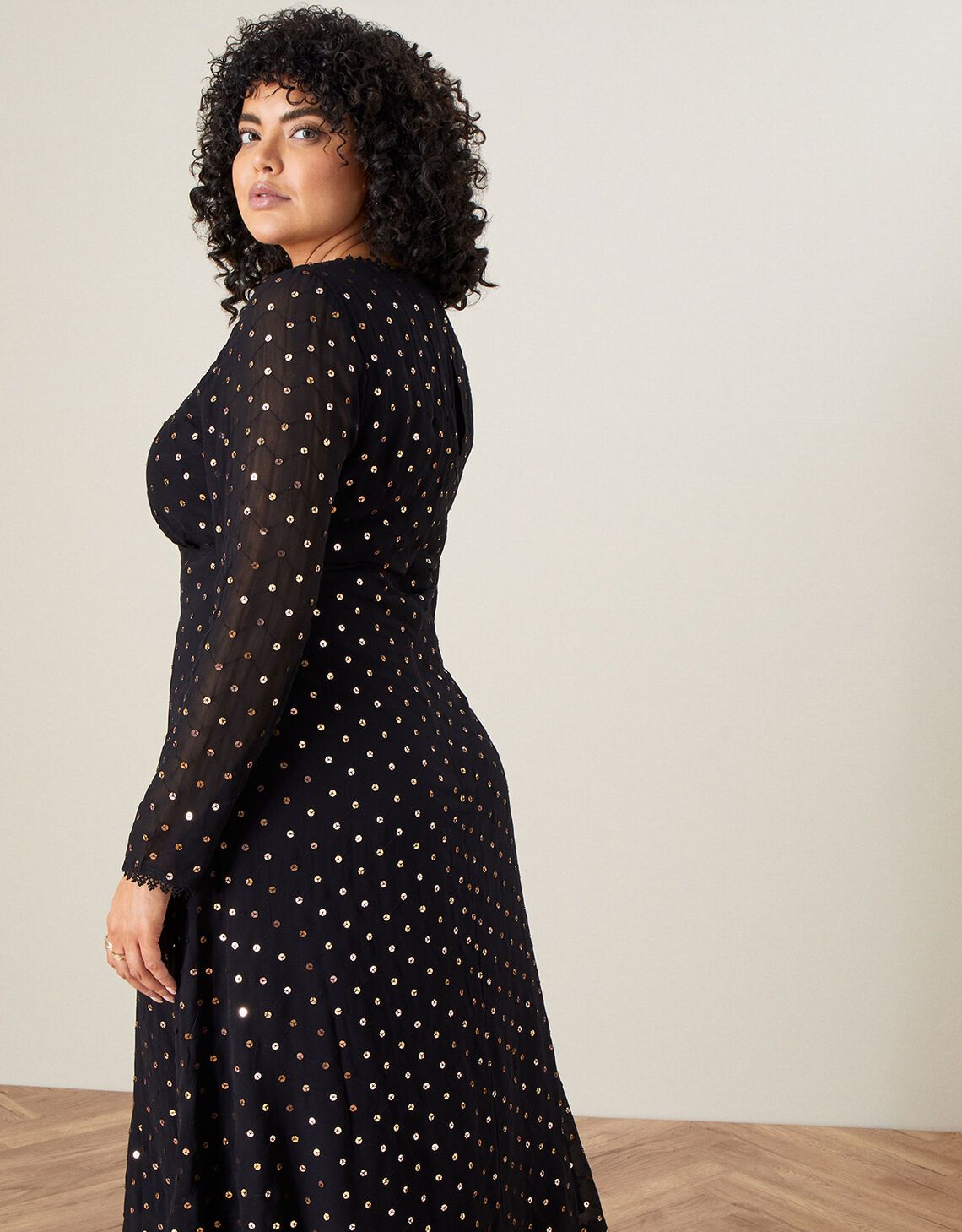 Bree Sweetheart Sequin Dress in Sustainable Viscose Black | Monsoon (UK)