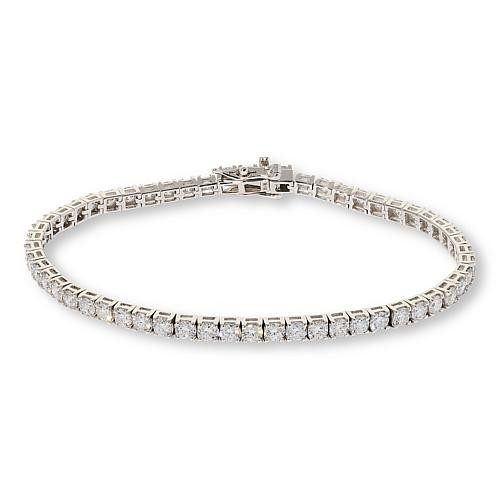 Bright Halo Lab Grown Diamonds 14K Gold 5ctw Tennis Bracelet - Gold - Size Small | HSN