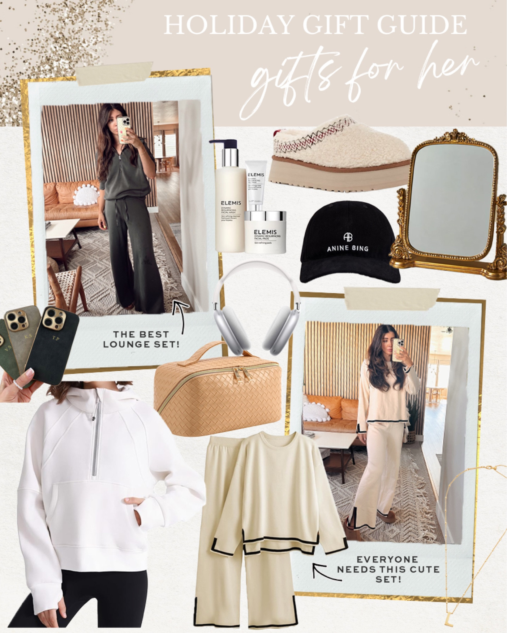 Holiday gift guide: the best gifts for her! 

#holidaygiftguide

Gifts for women. Gifts for girl friends. The best holiday gift ideas. Holiday gifts for her under $100. Spanx lounge set. UGG tazz slippers. Viral Amazon lounge set. Gold vanity mirror. Viral cosmetic bag. Amazon holiday gift ideas. Amazon Lululemon scuba inspired pullover. Monogrammed phone case. Elemis holiday gift set  

#LTKHoliday #LTKGiftGuide #LTKstyletip