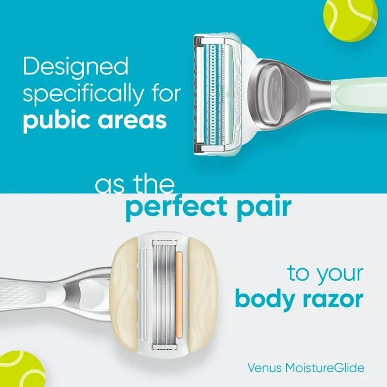 Gillette Venus Limited Edition Metal Handle Women's Razor for Pubic Hair and Skin with 2 Blade Re... | Walmart (US)