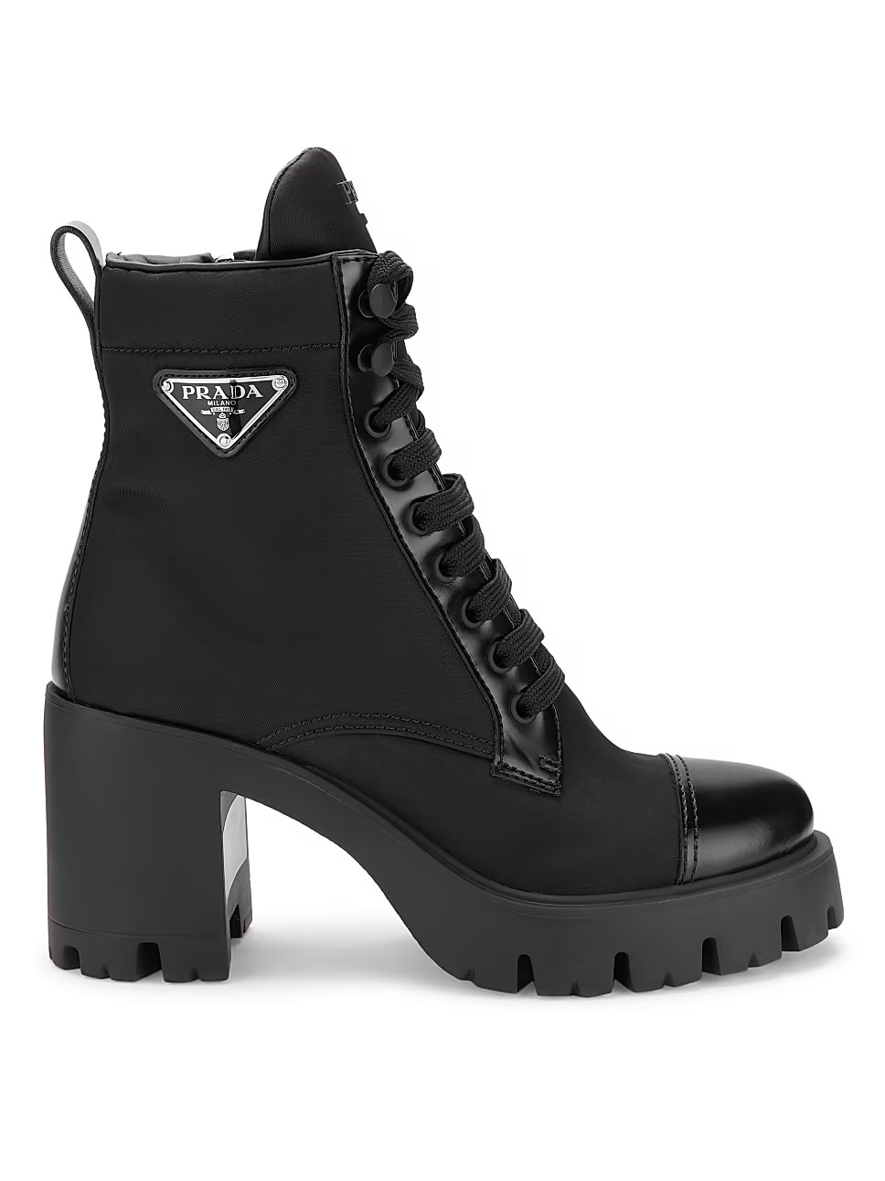 85MM Nylon & Leather Booties | Saks Fifth Avenue