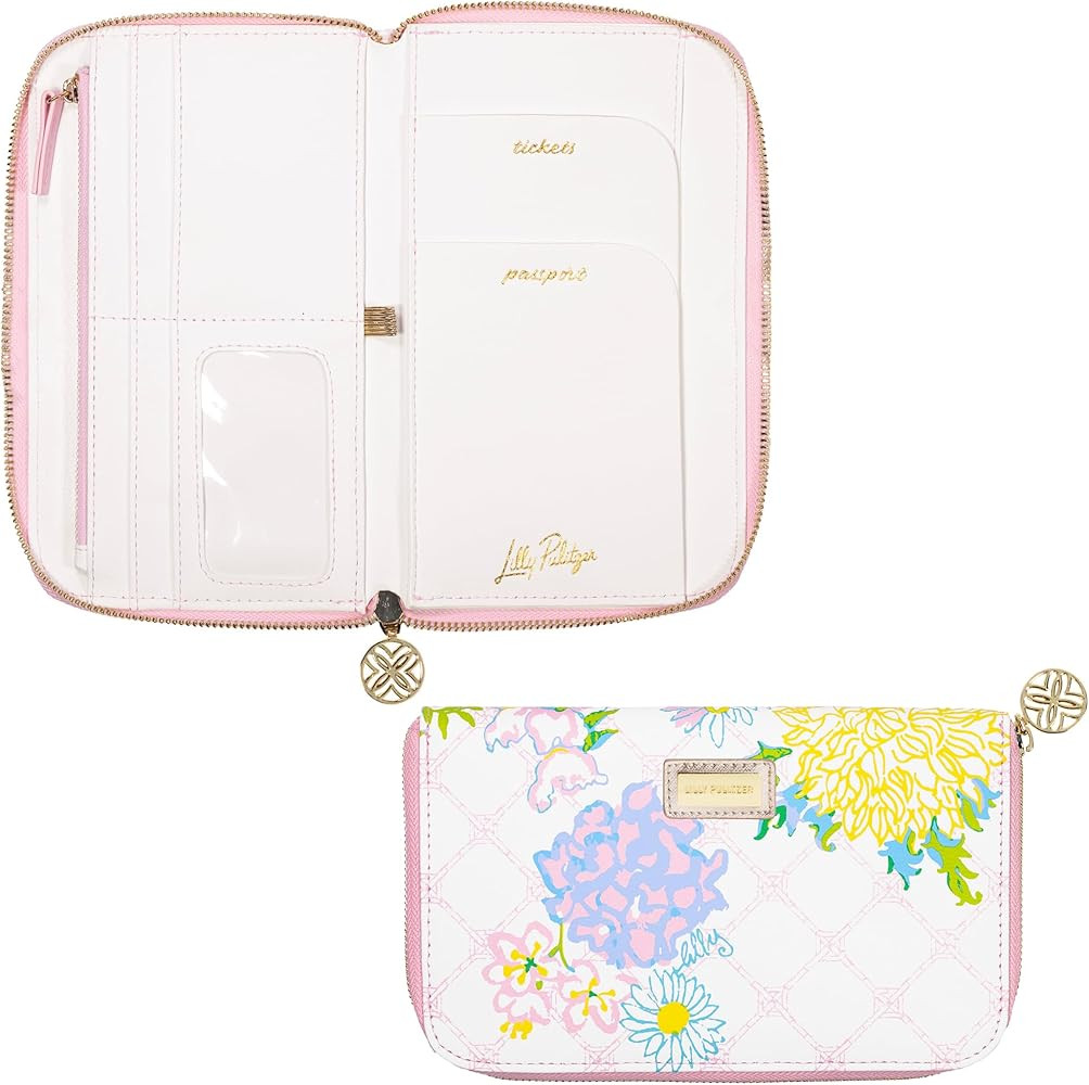 Lilly Pulitzer Leatherette Travel Wallet for Women, Passport Holder with ID Window, Card Slots an... | Amazon (US)