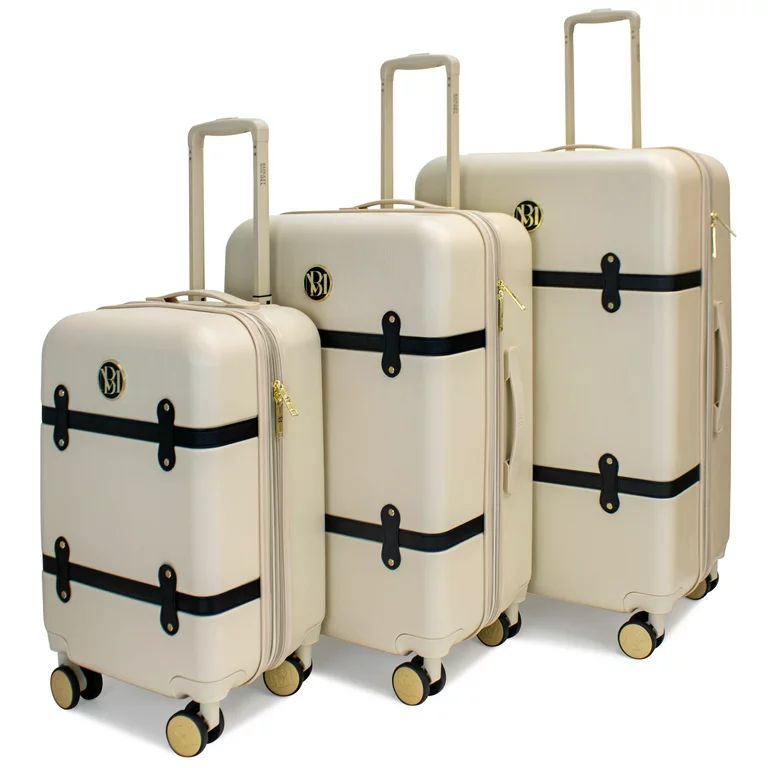 BADGLEY MISCHKA Grace 3 Piece Expandable Retro Luggage Set (Champagne) | Walmart (US)