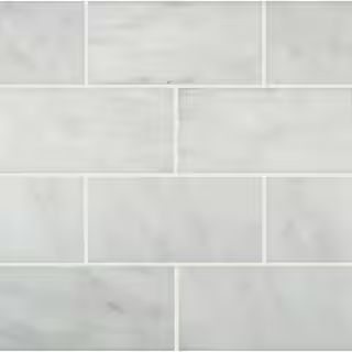 MSI Arabescato Carrara Beveled 3 in. x 6 in. Honed Marble Floor and Wall Tile (1 sq. ft. /Case)-T... | The Home Depot
