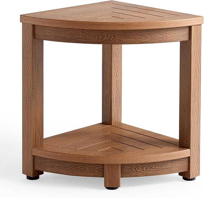 Corner Shower Stool for Shaving Leg, Waterproof Bathroom Shower Bench Seat for Inside Shower, Pol... | Amazon (US)