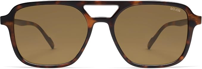 SOJOS Retro Aviator Sunglasses for Women Men,Trendy Rectangle Womens Mens Shades Sun Glasses SJ22... | Amazon (US)