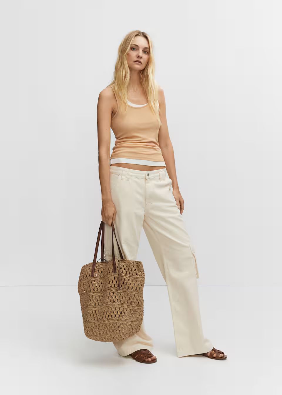 Natural fiber shopper bag -  Women | Mango USA | MANGO (US)