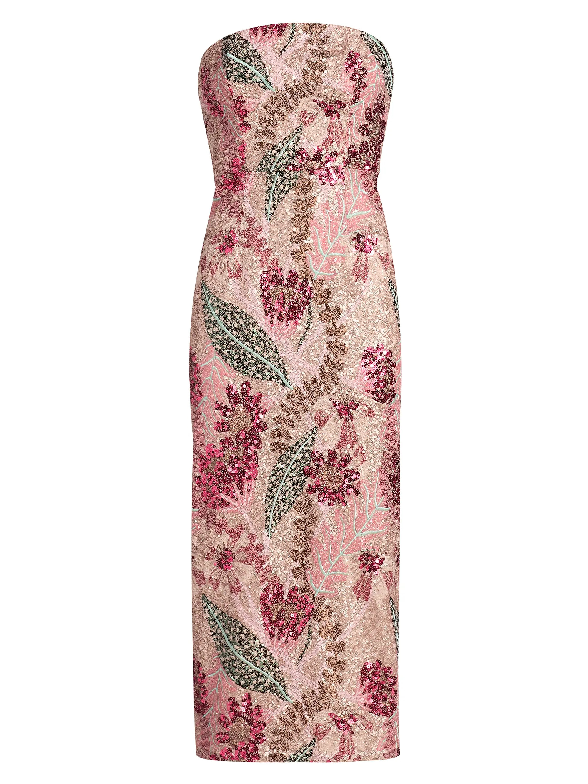 Milly Esmeralda Sequined Bandeau Midi-Dress | Saks Fifth Avenue | Saks Fifth Avenue