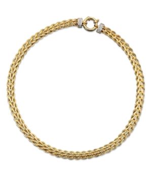 14k Gold Necklace, Diamond Spiga (1/8 ct. t.w.) | Macys (US)