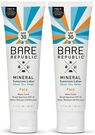 Bare Republic Mineral Face Sunscreen Lotion. Lightweight, Unscented and Water-Resistant Face Mois... | Amazon (US)