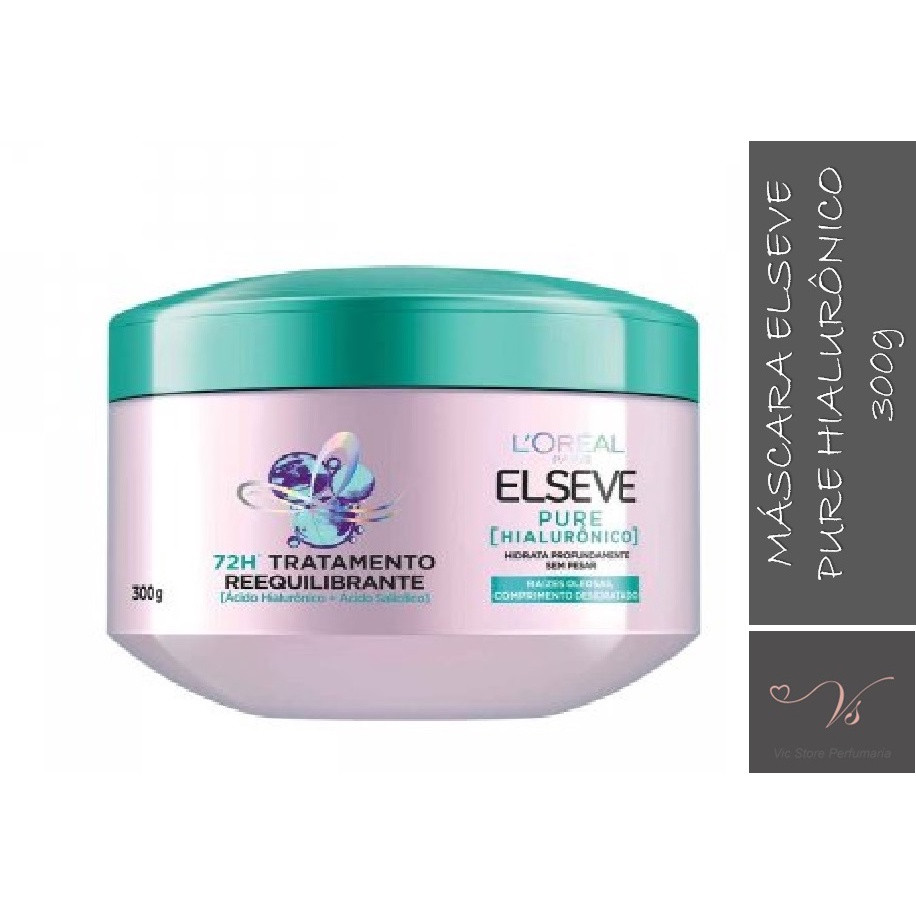 Máscara de Tratamento Reequilibrante 72 Horas Pure Hialurônico Elseve 300g | Shopee (BR)