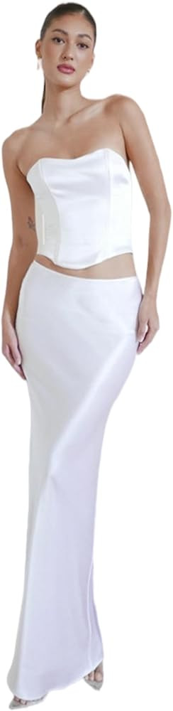 Women’s Satin Silky High Waist Maxi Skirt Elegant Flowy A Line Long Skirt Zipper Bodycon Mermai... | Amazon (US)