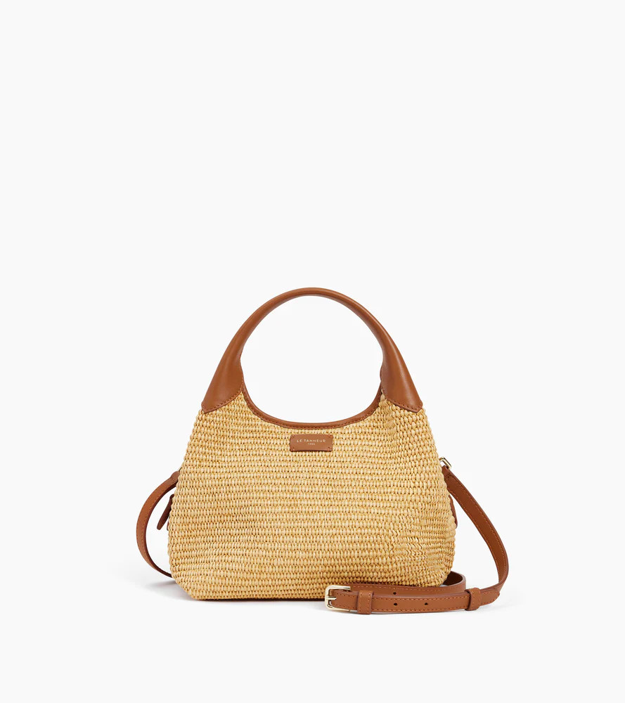 Small Juliette handbag in raffia effect and smooth leather | Le Tanneur