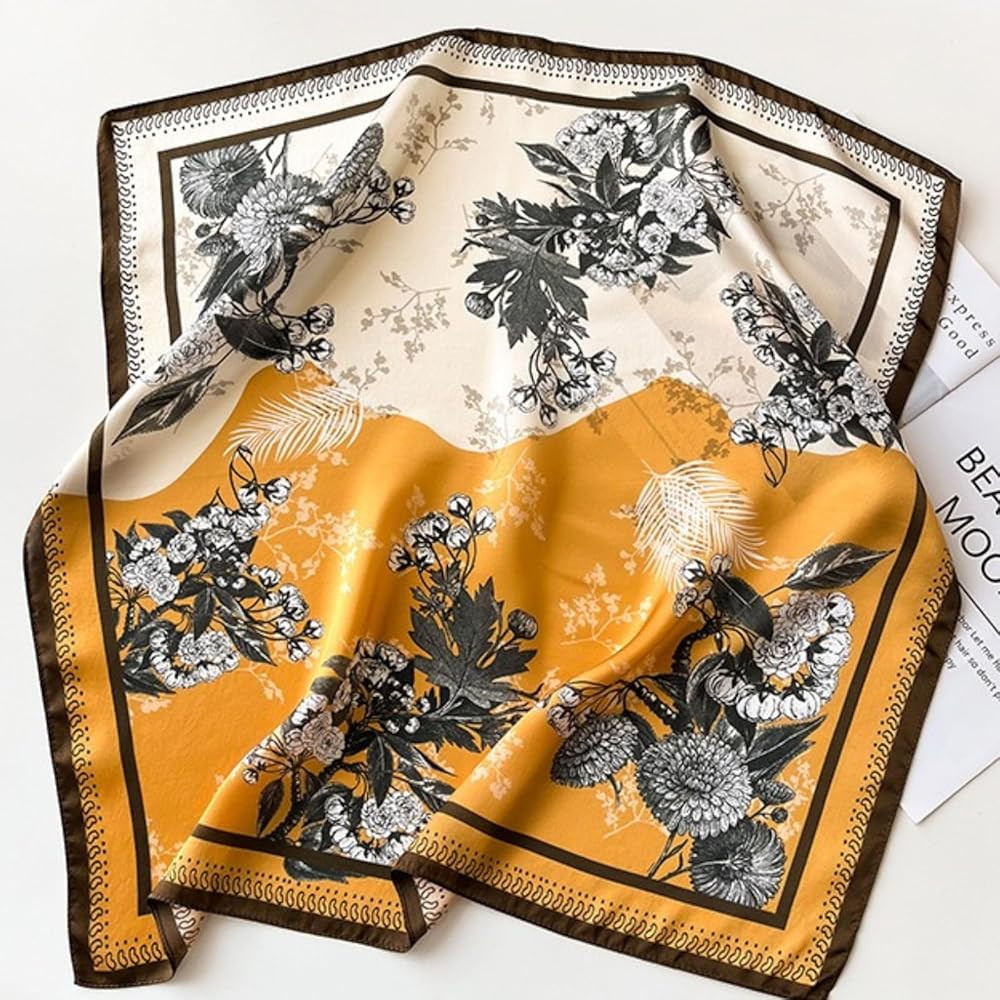 PoeticEHome 100% Mulberry Silk Neck Scarf 21"x21" Small Square Scarfs for Women Gift Packed | Amazon (US)