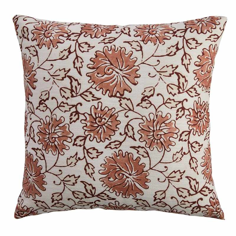 Floral Kantha Square Outdoor Throw Pillow, 18" | At Home