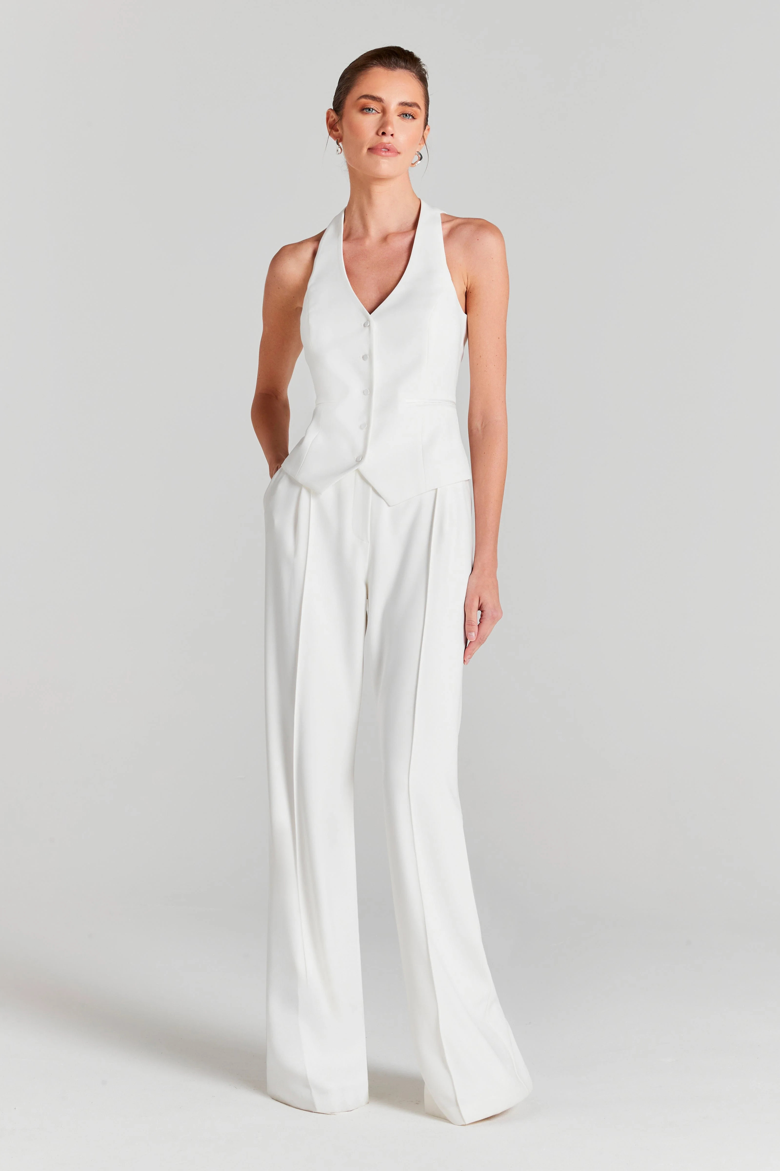 Leni White Waistcoat | Nadine Merabi