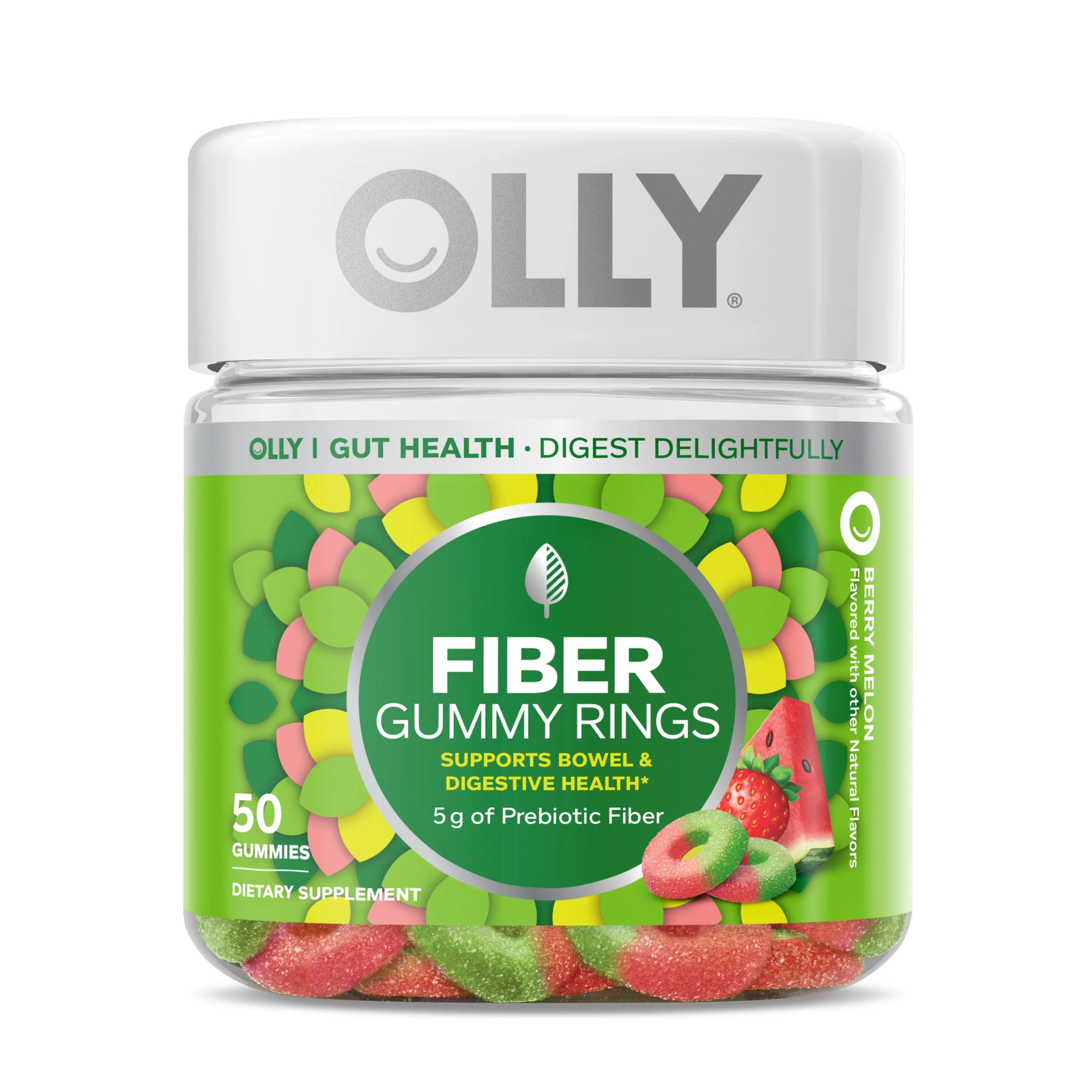OLLY Fiber Gummy Rings Supplement, 5g Prebiotic Fiber,Fructo-oligosaccharides (FOS), Strawberry W... | Walmart (US)
