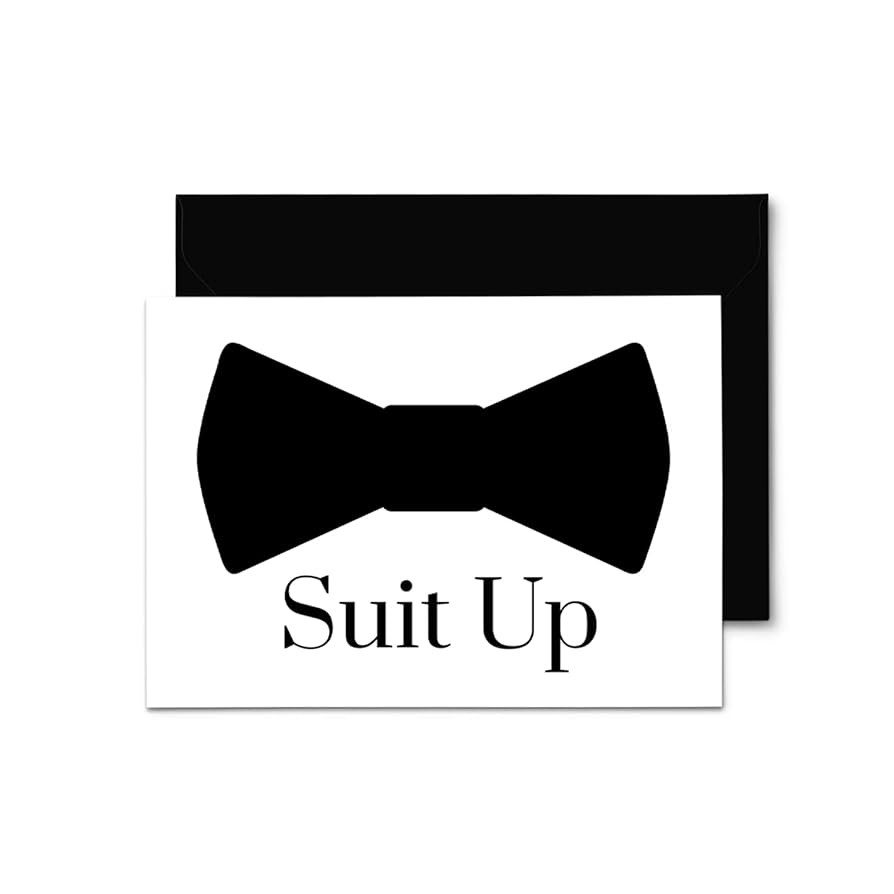 Suit Up Cards with Black Envelopes - 8 Pack - Wedding Proposal Invites for Groomsmen, Best Man, U... | Amazon (US)