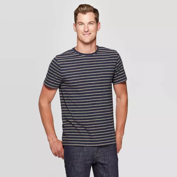 Men's Pinstripe Standard Fit Short Sleeve Novelty T-Shirt - Goodfellow & Co™ | Target