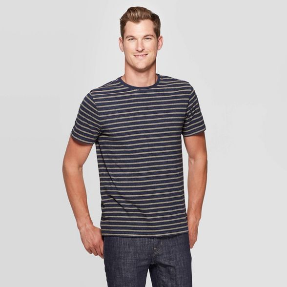Men's Pinstripe Standard Fit Short Sleeve Novelty T-Shirt - Goodfellow & Co™ | Target