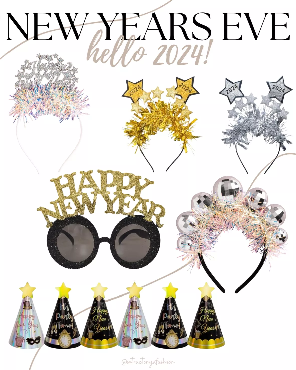 PIGETALE Happy New Year 2024 Balloons Gold Number 2024 Foil