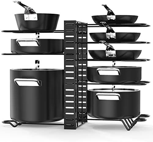 Amazon.com: Pot Rack Organizers, G-TING 8 Tiers Pots and Pans Organizer for Kitchen Organization ... | Amazon (US)