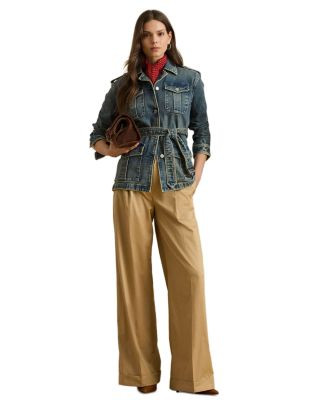 Pleated Cotton Twill Wide Leg Pants | Bloomingdale's (US)