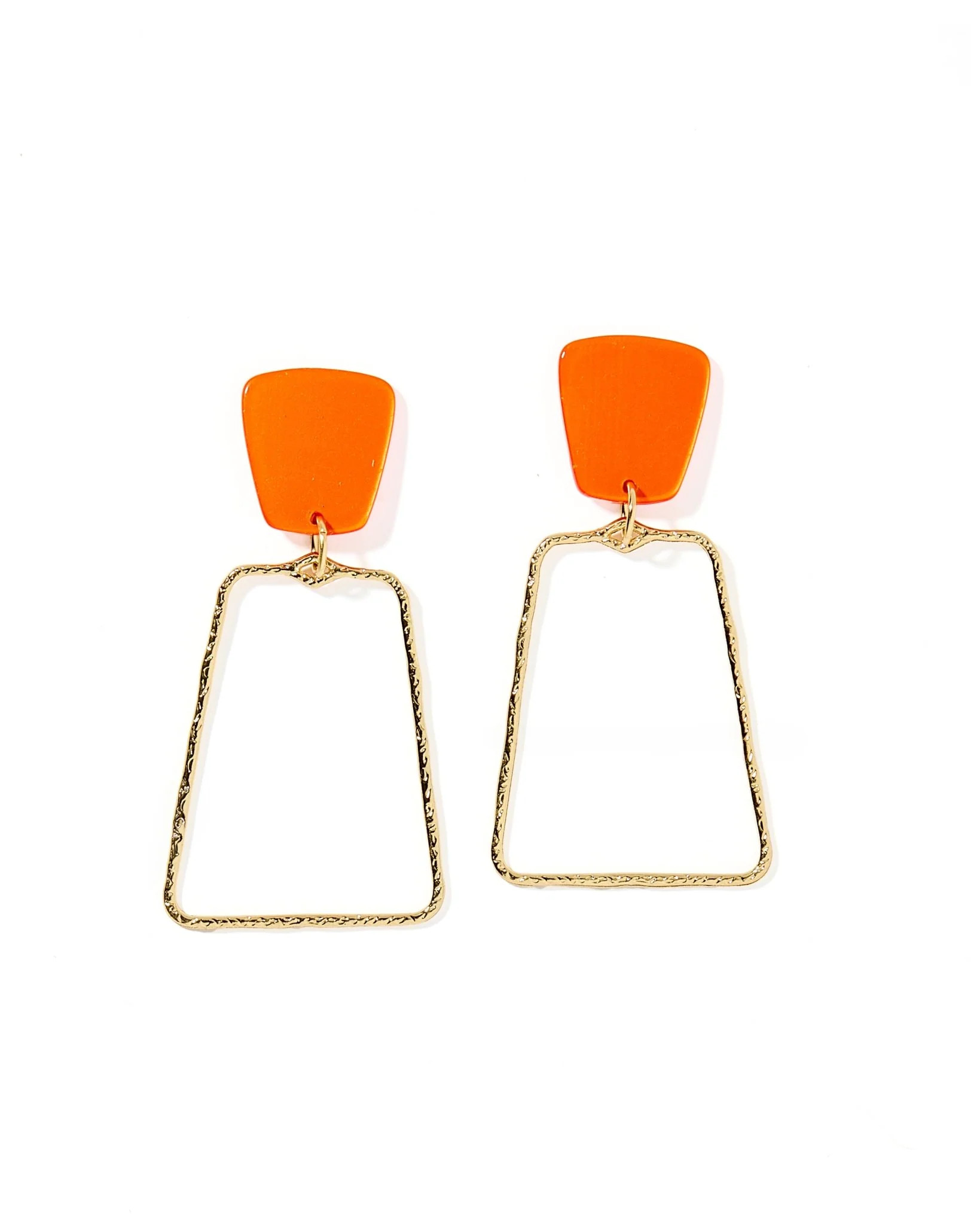 Kaelyn Statement Earrings - Metallic Orange | LINNY CO LLC