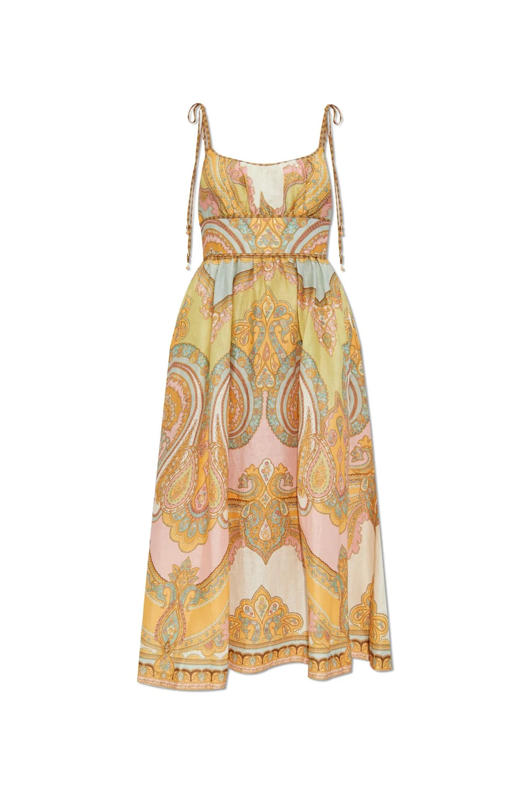 Zimmermann Maxine Picnic Spaghetti Strap Midi Dress | Cettire Global
