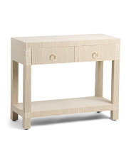 27in Two Drawer Woven Side Table | Marshalls