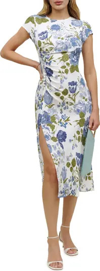 Reformation Frasier Gathered Short Sleeve Midi Dress | Nordstrom | Nordstrom