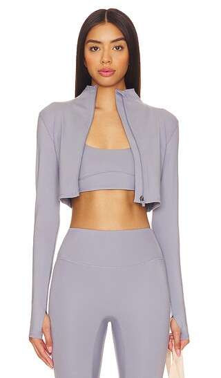 Flowwell Nova Cropped Jacket in Windy Grey | Revolve Clothing (Global)