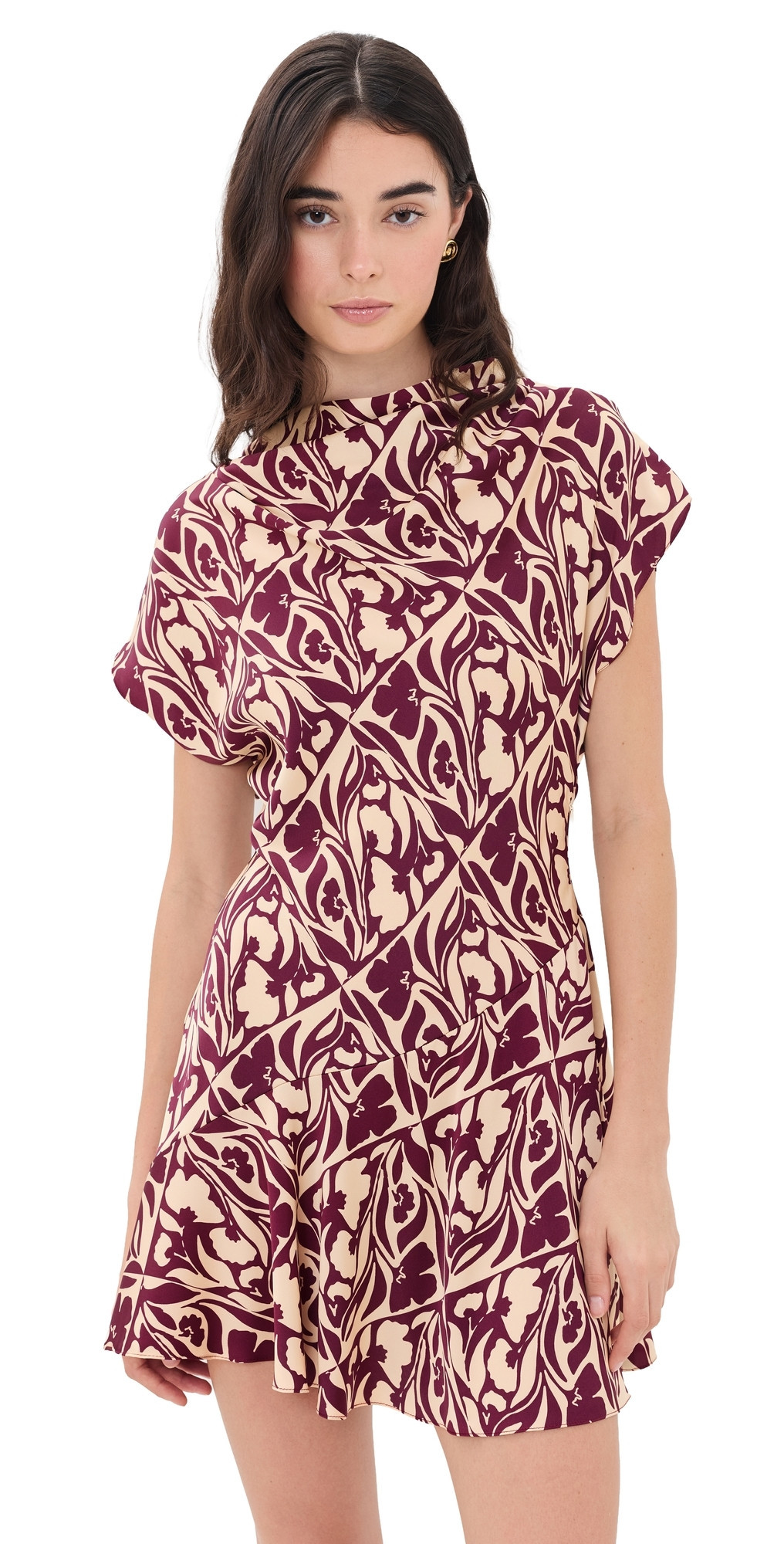 MISA Sandy Dress Tiled Flora Satin M | Shopbop