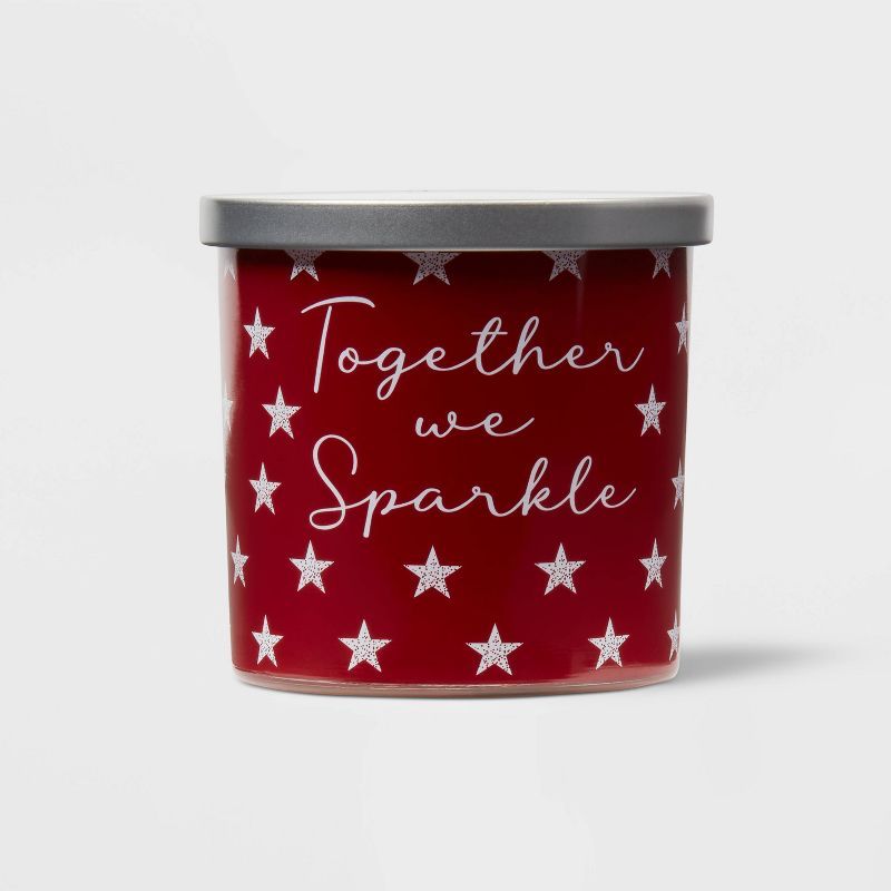 13oz Glass Jar Candle Cherry Popsicle &#39;Together We Sparkle&#39; Red - Threshold&#8482; | Target
