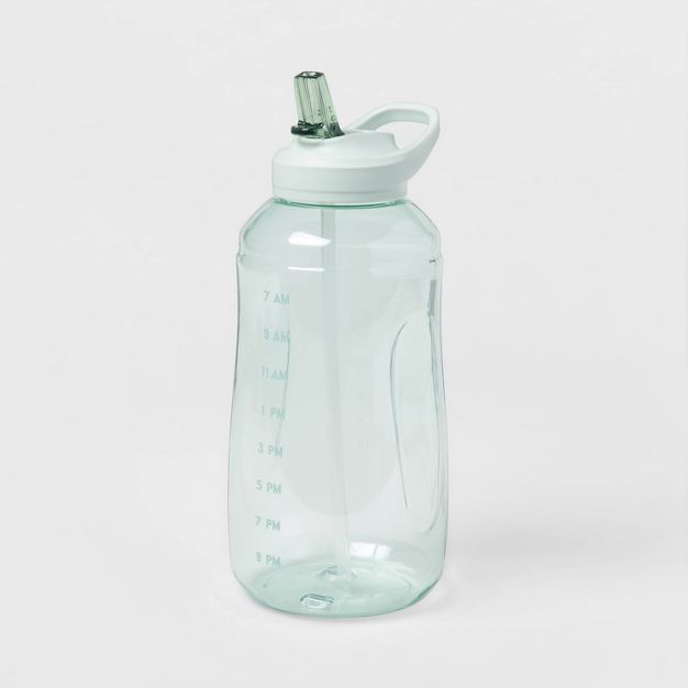 Half Gallon/64oz Plastic Hydration Tracker with Time of Day & Straw | Target