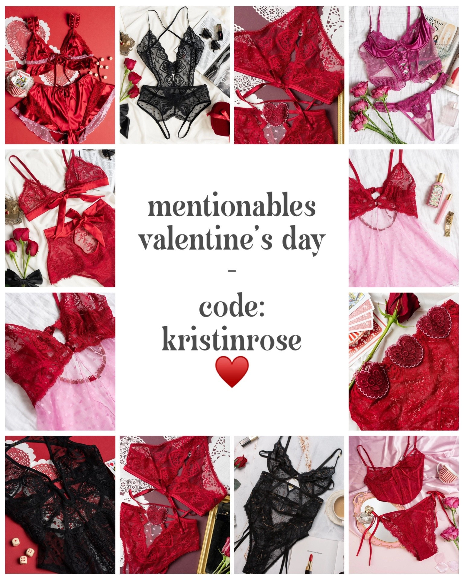 Mentionables Valentine’s Day 
Code: KristinRose



#LTKSeasonal #LTKFindsUnder100 #LTKFindsUnder50