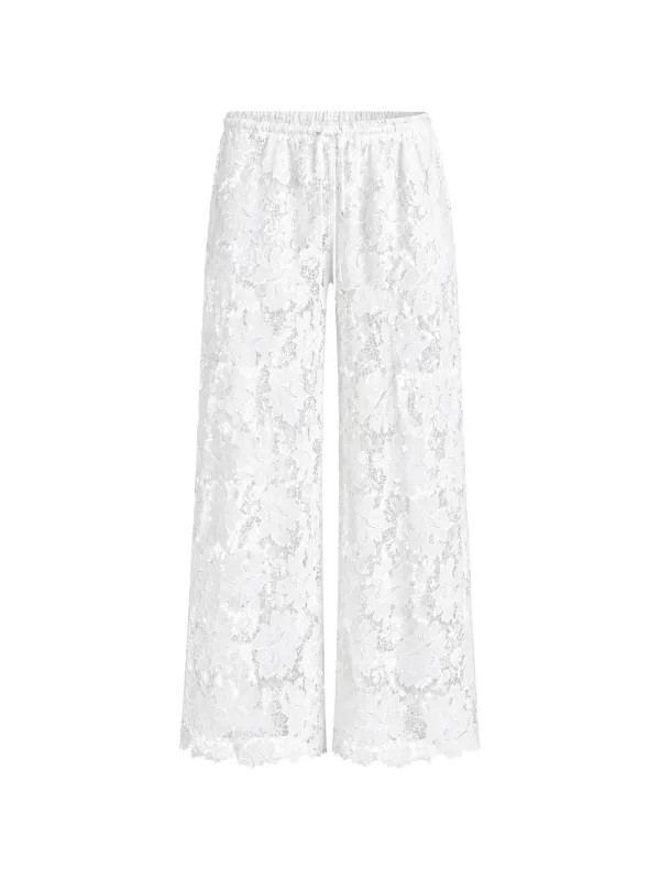 Zara floral-lace trousers | Farfetch Global