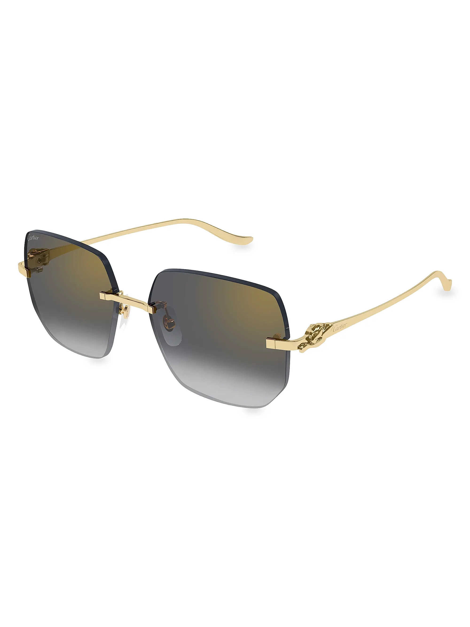 Cartier Panthère Classic 57MM Square Sunglasses | Saks Fifth Avenue | Saks Fifth Avenue