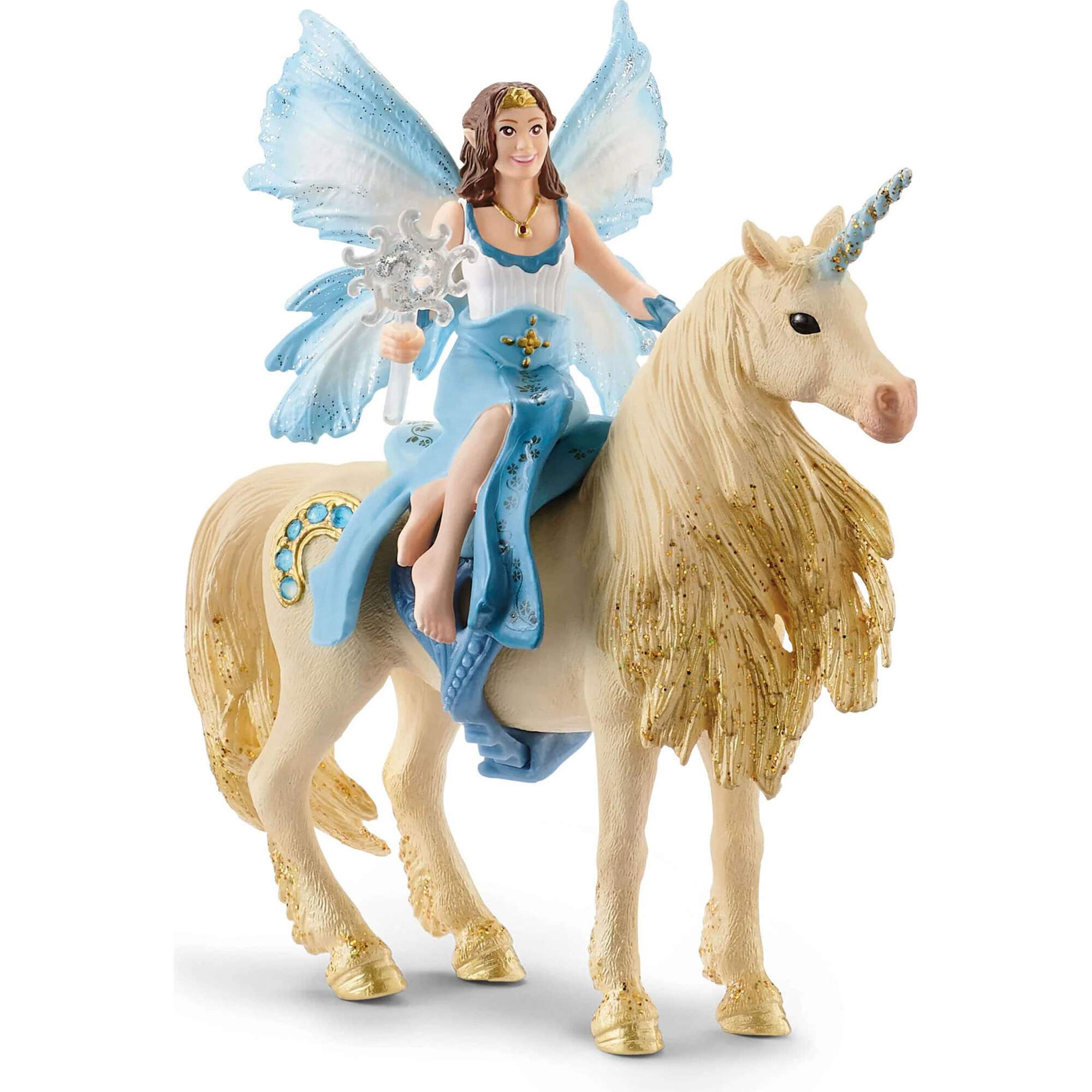 Schleich Bayala: Eyela Riding On Golden Unicorn - 3pc Figurine Playset | Maisonette