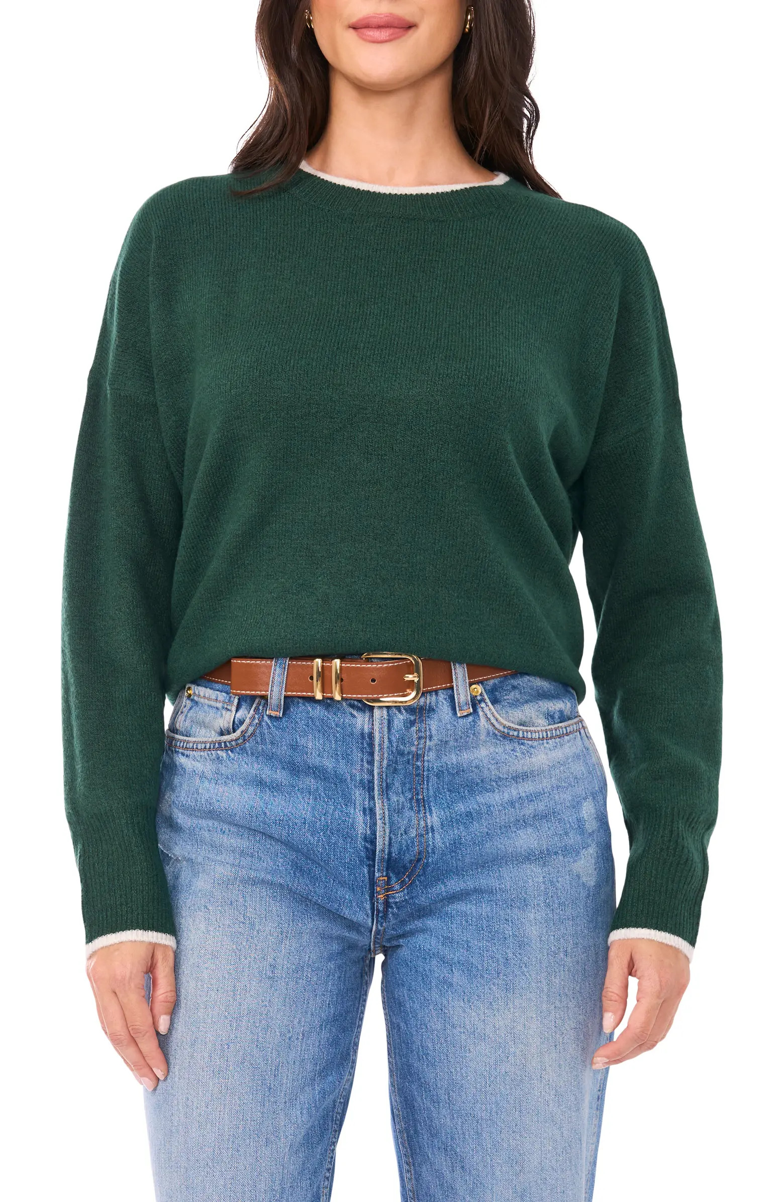 Tipped Crewneck Sweater | Nordstrom