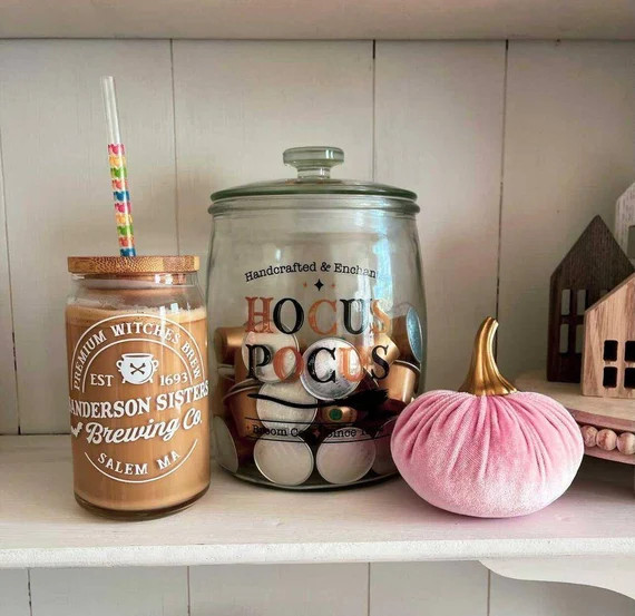 Fall Glass, Iced Coffee Cup, Iced Tea Glass, Hocus Pocus, Halloween, Fall, Birthday, Magical Mous... | Etsy (US)